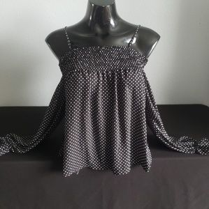 ❤Ultra Flirt Poka Dot Cold shoulder